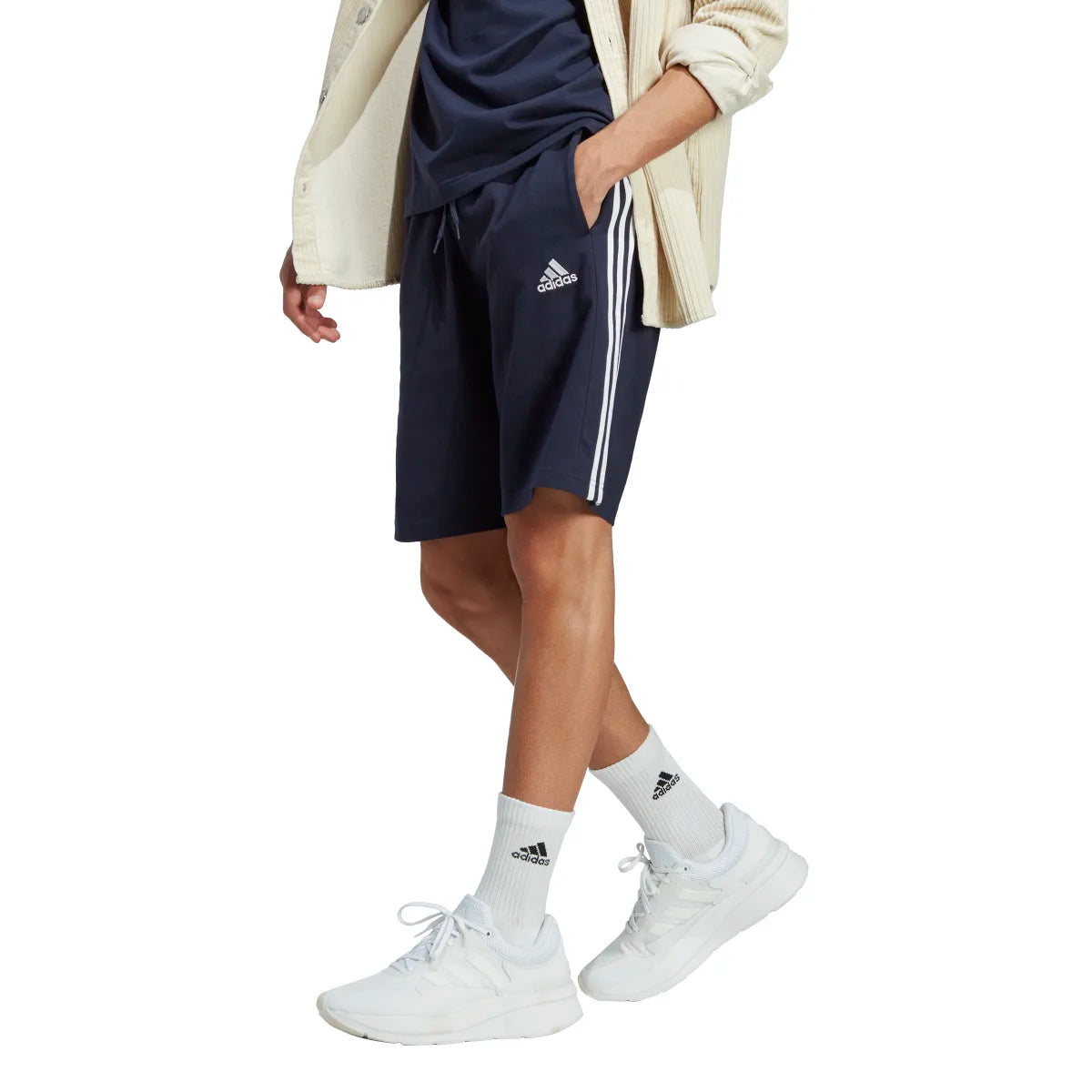 adidas Men's Essentials Single Jersey 3-Stripes Shorts-2