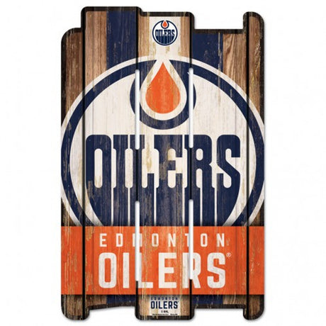 Wincraft Edmonton Oilers Fence Style Wood Sign 11x17 - Special Order Fan Gear NHL Edmonton Oilers