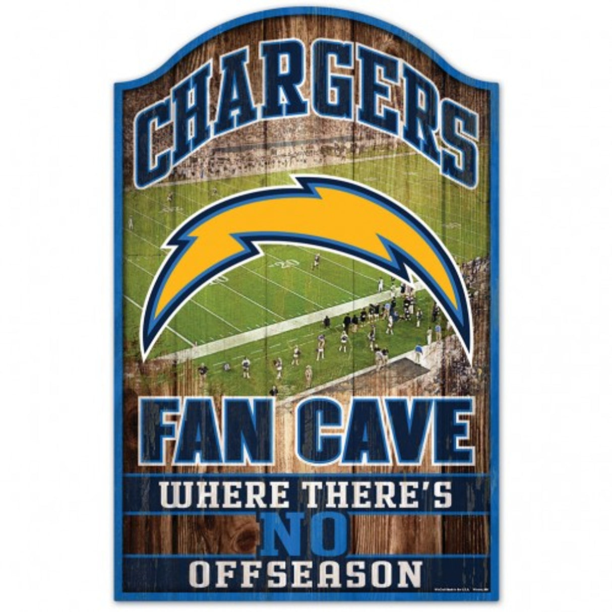 Wincraft Los Angeles Chargers Fan Cave Design Wood Sign 11x17 Fan Gear NFL Los Angeles Chargers