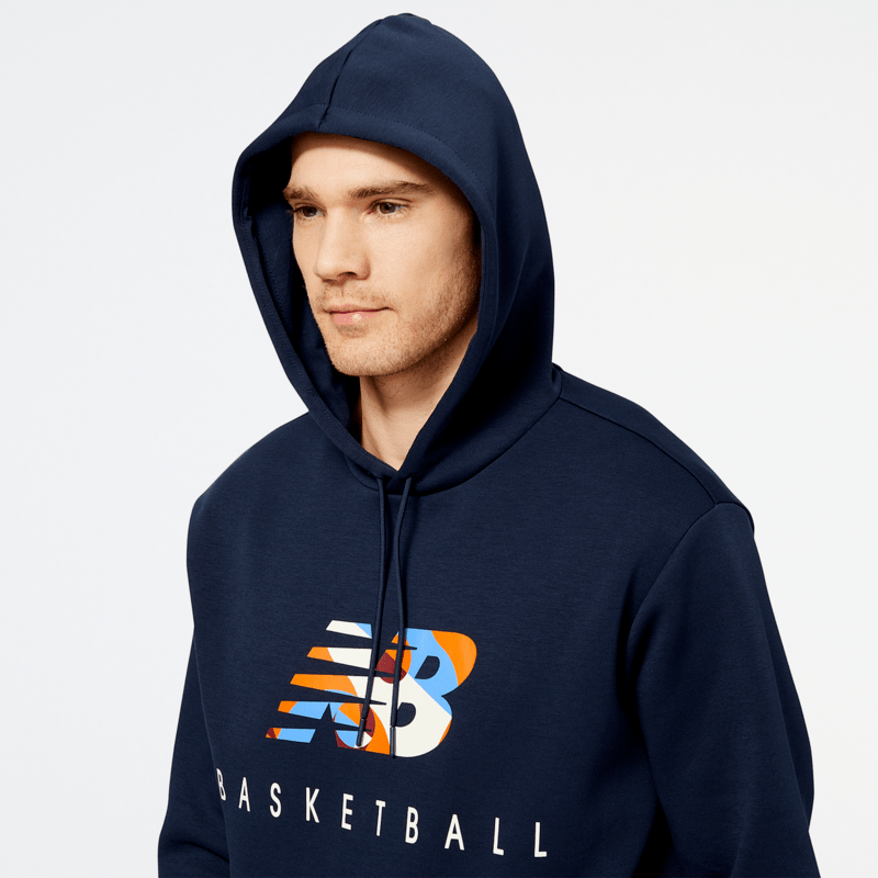 New Balance Men's Hoops Abstract Fleece Hoodie Mens Apparel Sweatshirts & Fleece