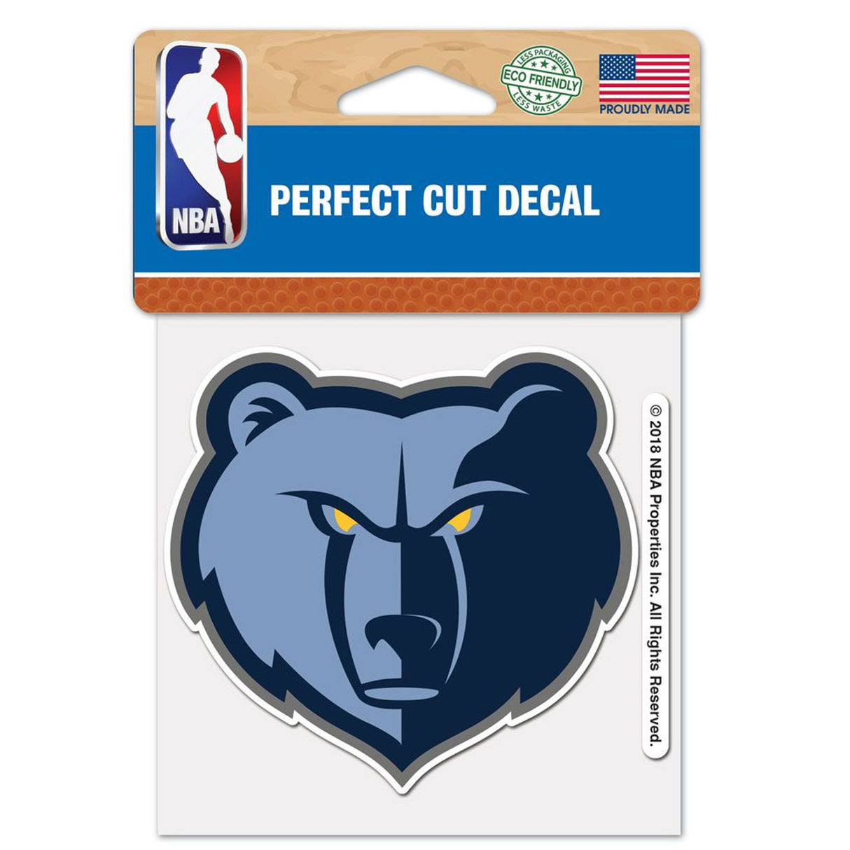 Wincraft Memphis Grizzlies Color Perfect Cut Decal 4x4 Fan Gear NBA Memphis Grizzlies