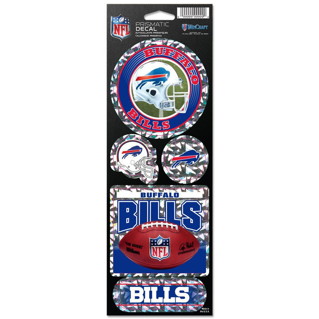 Wincraft Buffalo Bills Prismatic Style Die Cut Decal 4x11 Fan Gear NFL Buffalo Bills