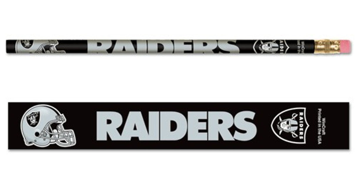 Wincraft Las Vegas Raiders 6 Pack Pencil Fan Gear NFL Las Vegas Raiders