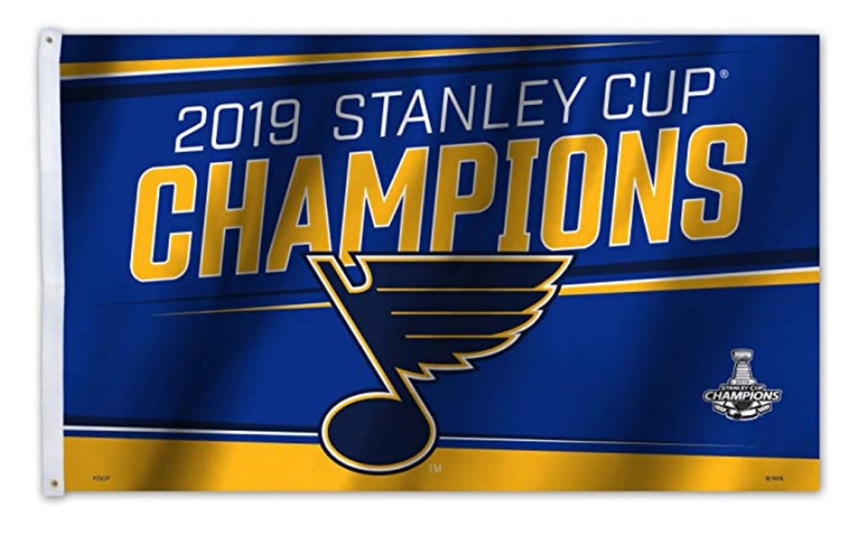 Fremont Die St. Louis Blues 2019 Stanley Cup Champs Banner Style Flag 3x5 Fan Gear NHL St. Louis Blues