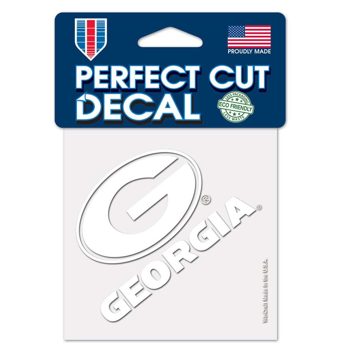 Wincraft Georgia Bulldogs White Perfect Cut Decal 4x4 Fan Gear NCAA Georgia Bulldogs