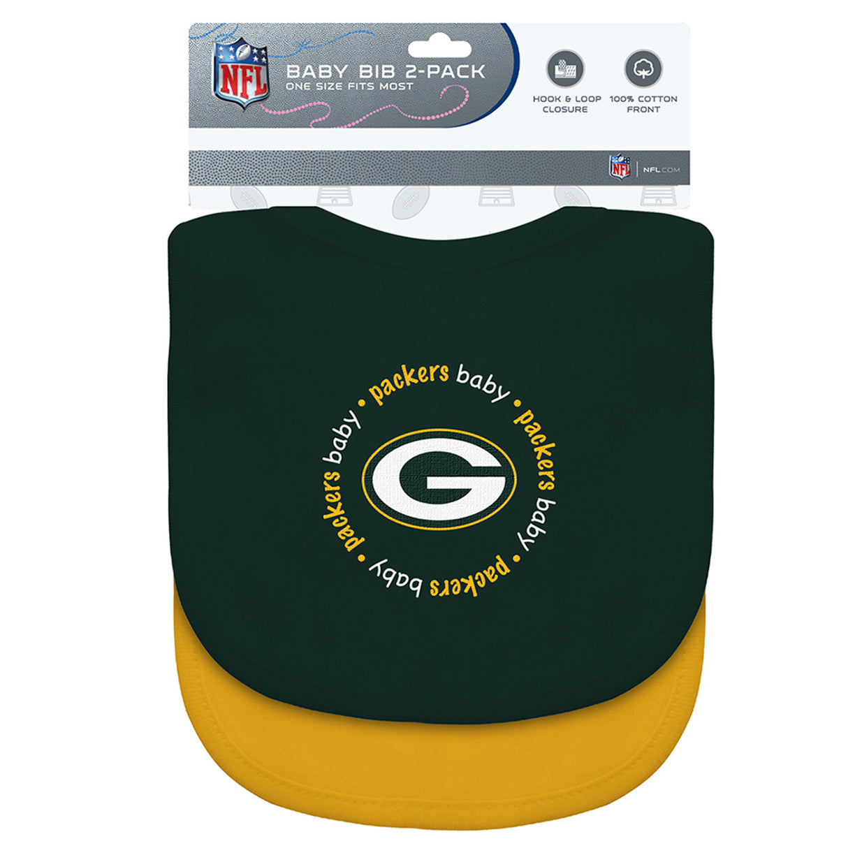 Masterpieces Puzzle Company Green Bay Packers 2 Pack Baby Bib Fan Gear NFL Green Bay Packers