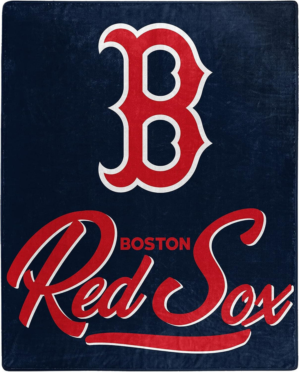 Northwest Company Boston Red Sox Raschel Signature Design Blanket 50x60 Fan Gear MLB Boston Red Sox