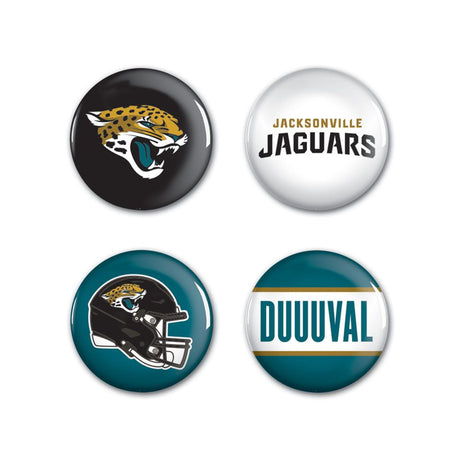 Wincraft Jacksonville Jaguars 4 Pack Buttons Fan Gear NFL Jacksonville Jaguars