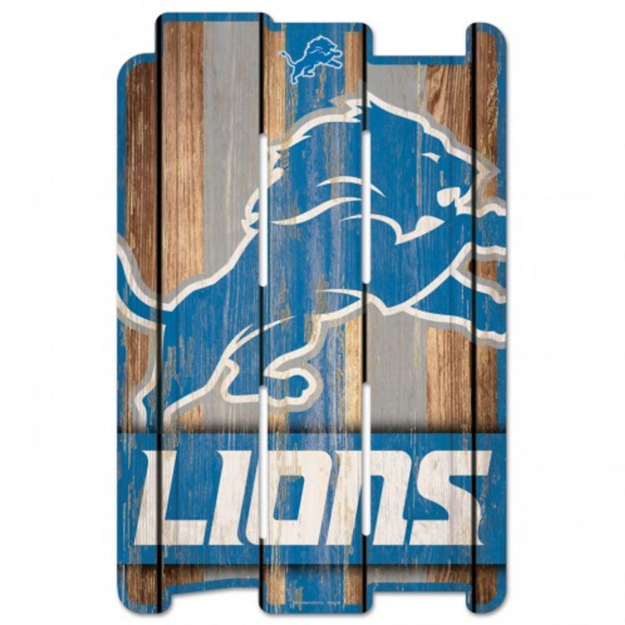 Wincraft Detroit Lions Fence Style Wood Sign 11x17 Fan Gear NFL Detroit Lions