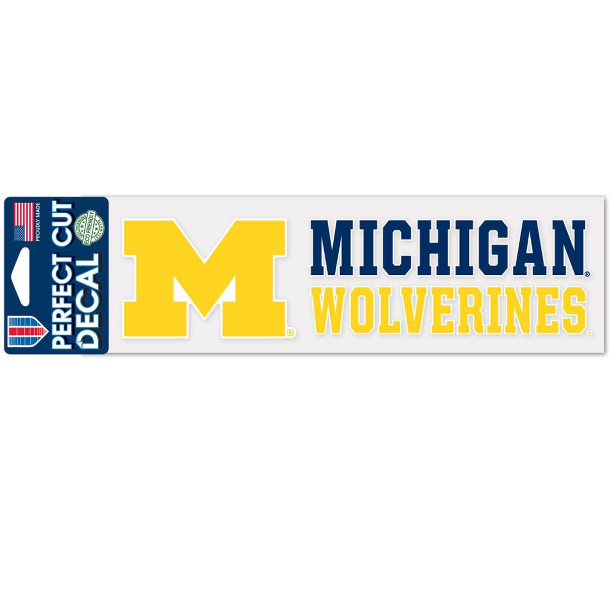 Wincraft Michigan Wolverines Color Wordmark Perfect Cut Decal 3x10 Fan Gear NCAA Michigan Wolverines