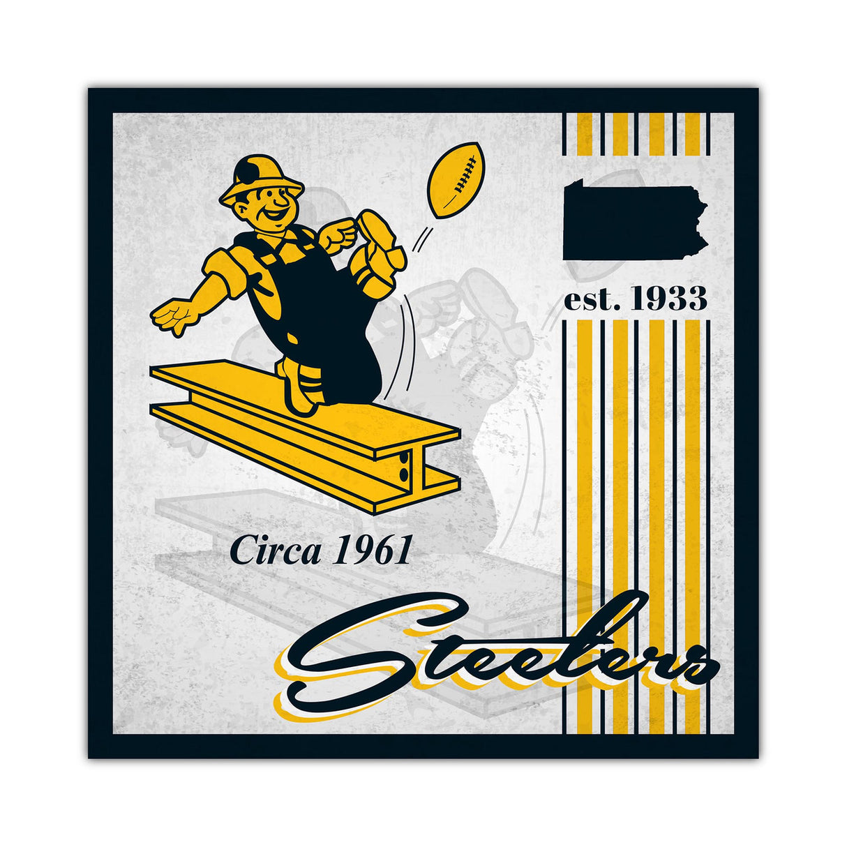 Fan Creations Pittsburgh Steelers Album Design Sign Wood 10x10 Fan Gear NFL Pittsburgh Steelers