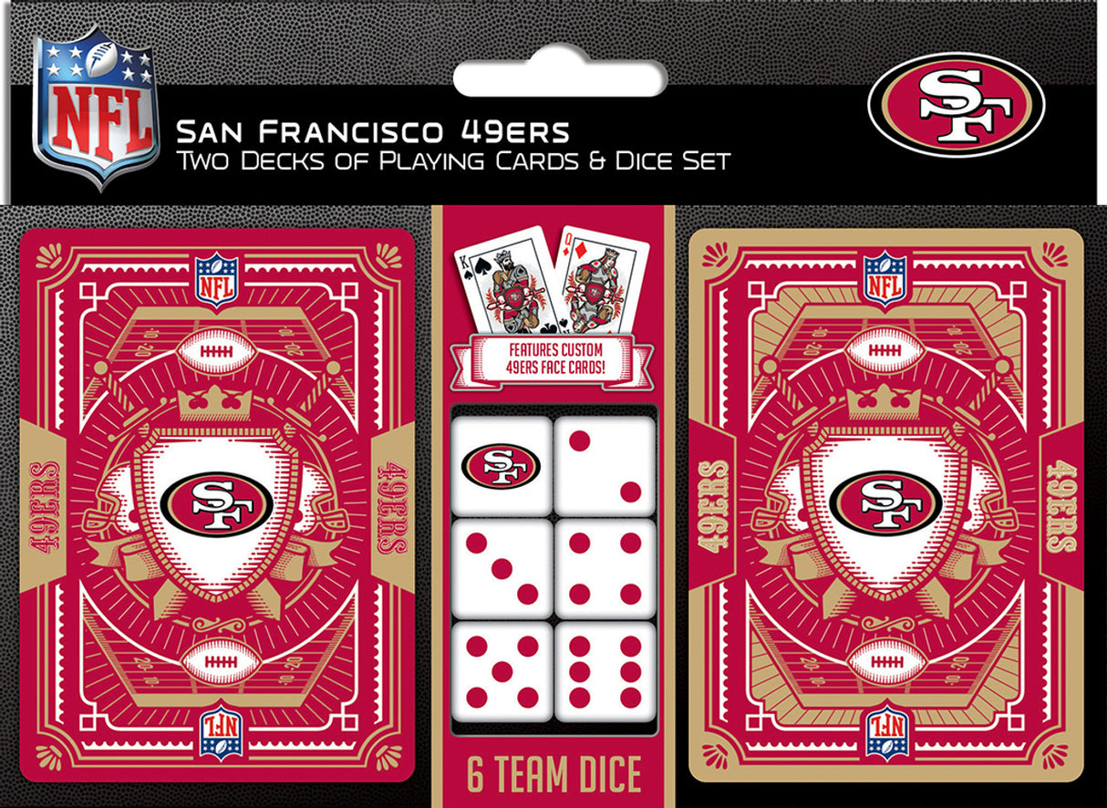 Masterpieces Puzzle Company San Francisco 49ers Playing Cards and Dice Set Fan Gear NFL San Francisco 49ers