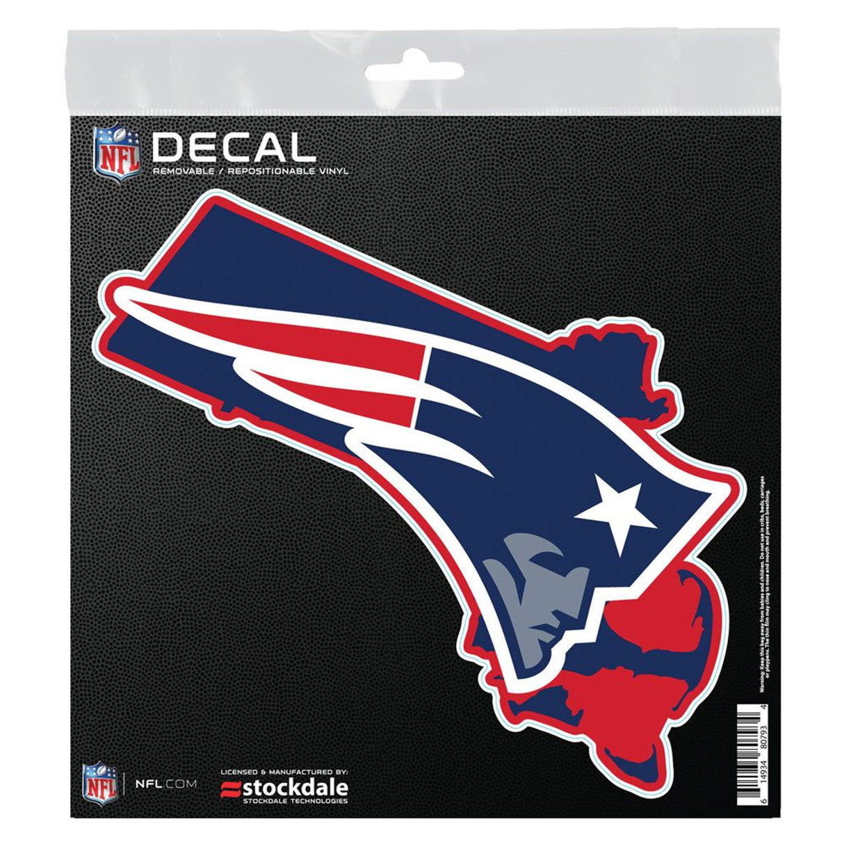 Wincraft New England Patriots All Surface State Shape Decal 6x6 - Special Order Fan Gear NFL New England Patriots