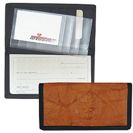 Rico Industries New York Islanders Leather/Nylon Embossed Checkbook Cover Fan Gear NHL New York Islanders