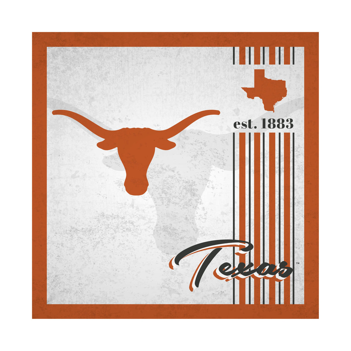 Fan Creations Texas Longhorns Album Design Wood Sign 10x10 Fan Gear NCAA Texas Longhorns