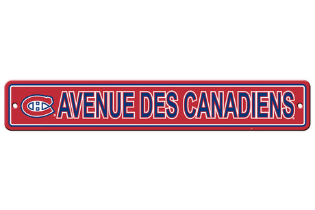 Fremont Die Montreal Canadiens Plastic Street Style Sign 4x24 Fan Gear NHL Montreal Canadiens