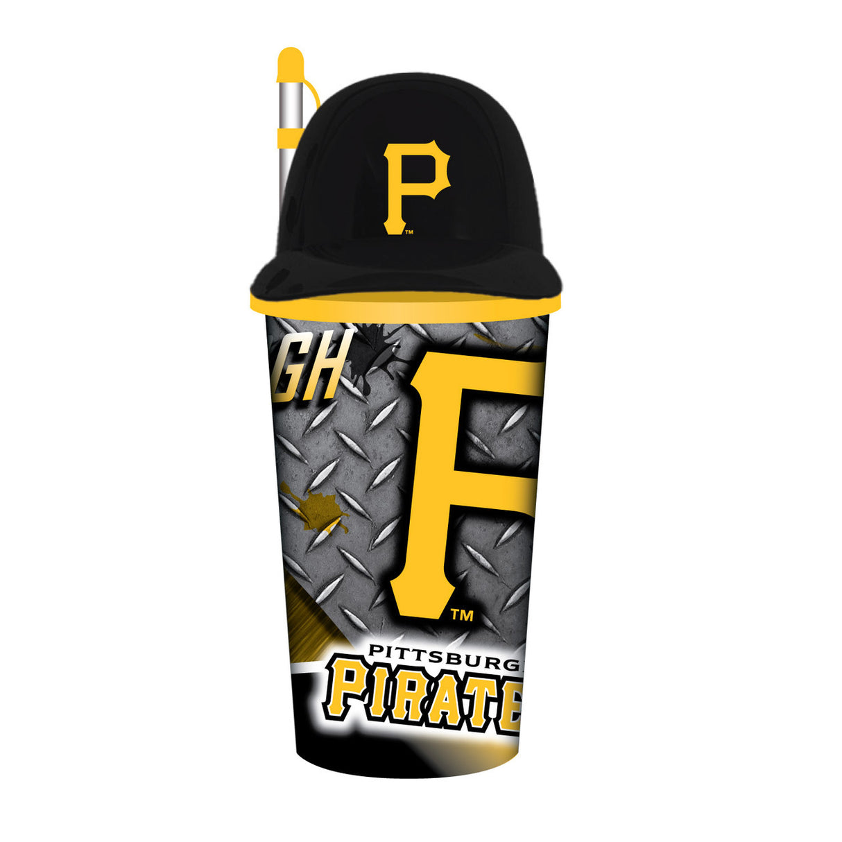 Mojo Licensing Pittsburgh Pirates 32oz Plastic Helmet Cup with Straw Fan Gear MLB Pittsburgh Pirates