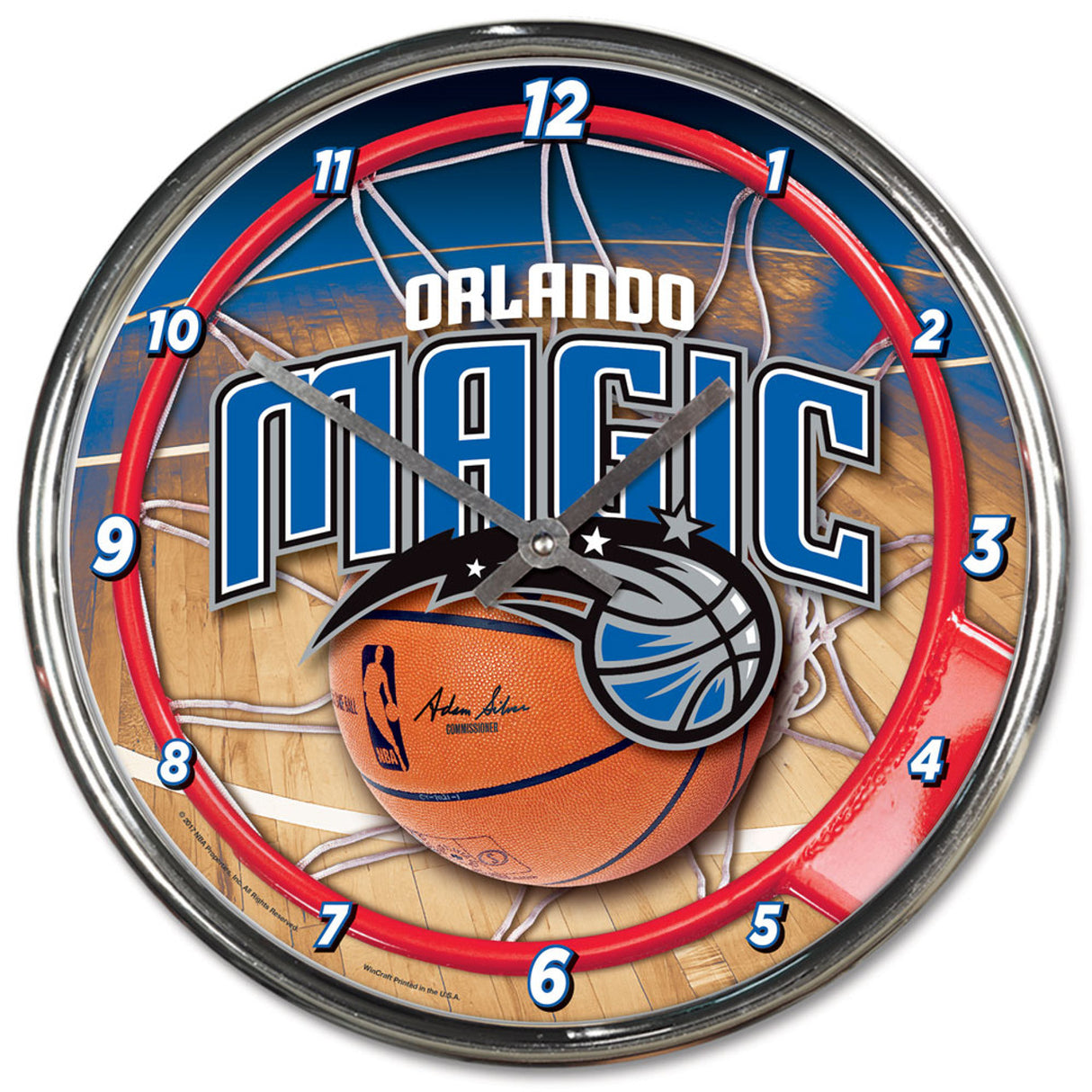 Wincraft Orlando Magic Chrome Round Wall Clock Fan Gear NBA Orlando Magic
