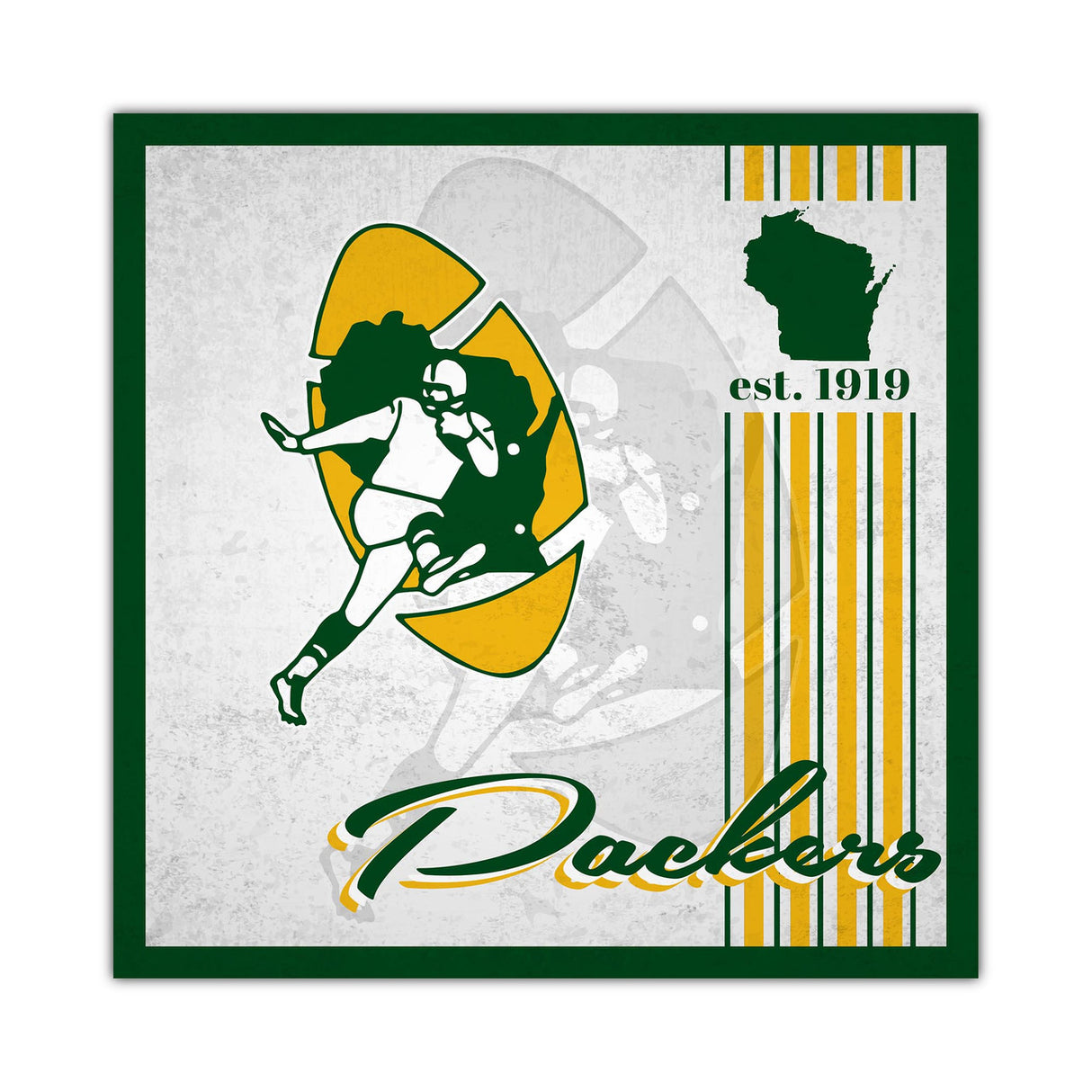 Fan Creations Green Bay Packers Album Design Wood Sign 10x10 Fan Gear NFL Green Bay Packers