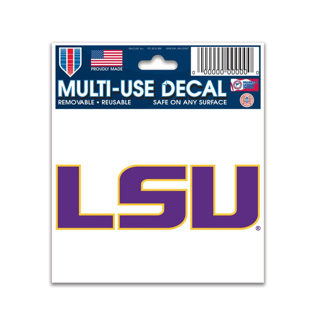 Wincraft LSU Tigers Multi Use Decal 3x4 Fan Gear NCAA LSU Tigers