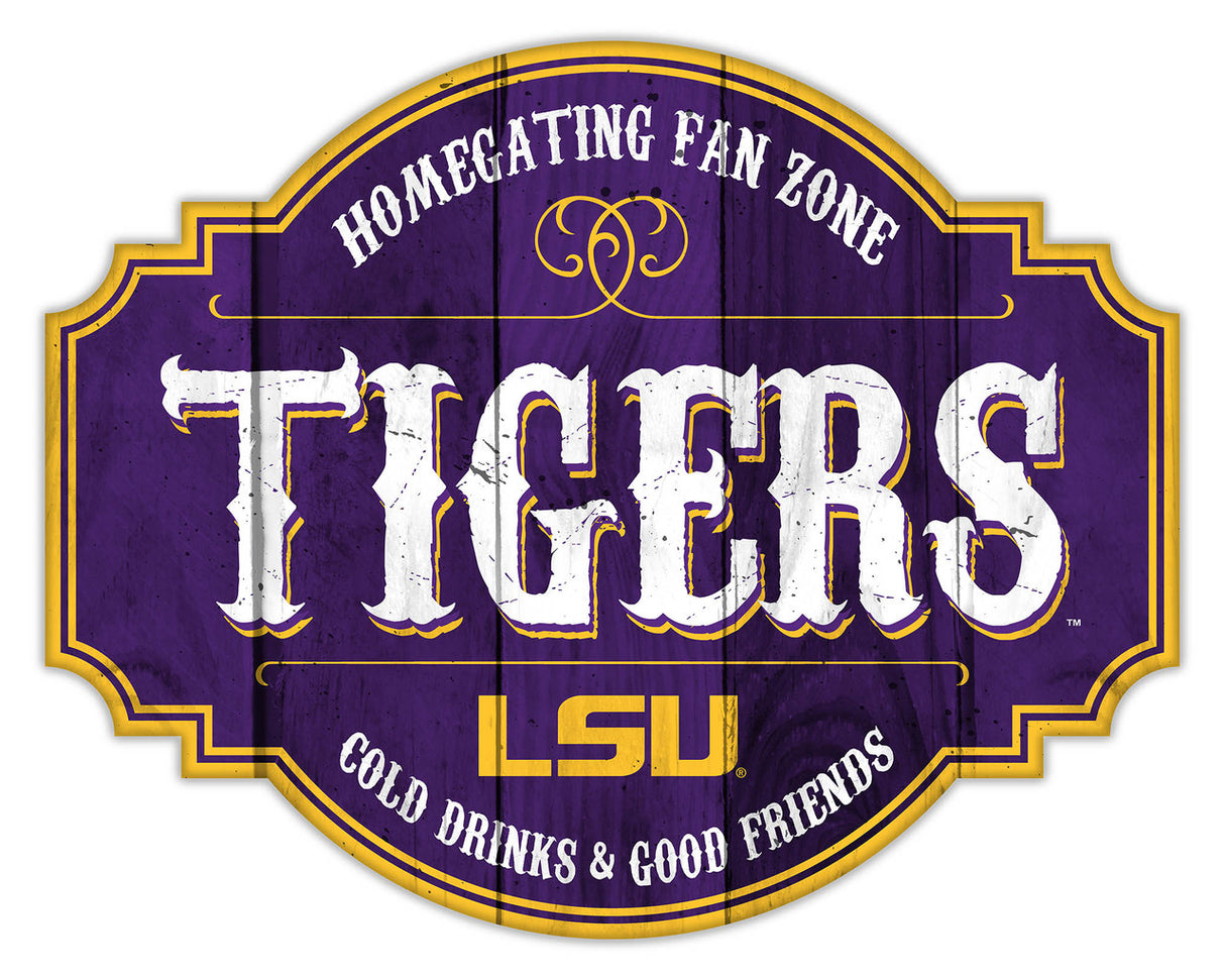 Fan Creations LSU Tigers 12 Inch Homegating Tavern Wood Sign Fan Gear NCAA LSU Tigers