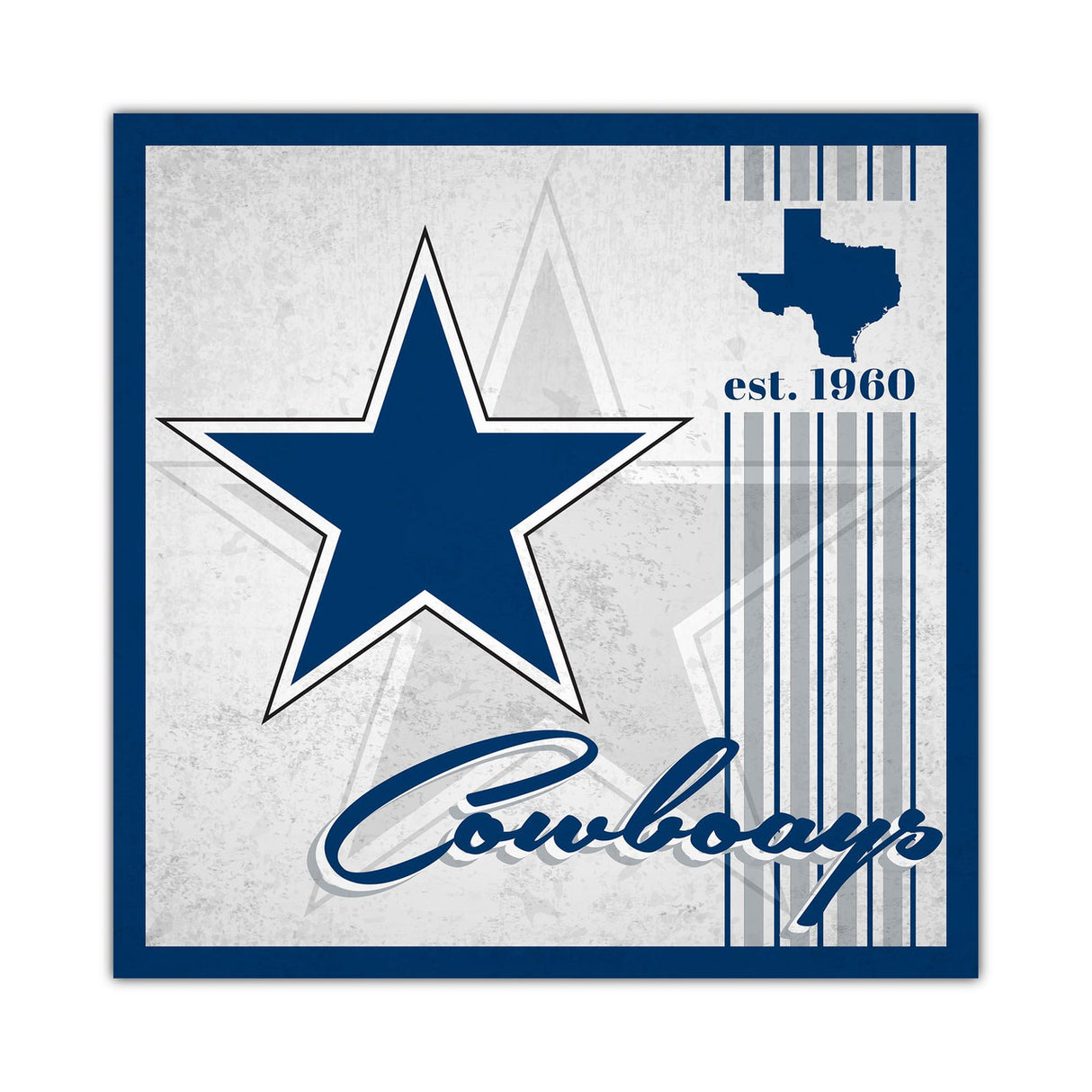 Fan Creations Dallas Cowboys Album Design Wood Sign 10x10 Fan Gear NFL Dallas Cowboys