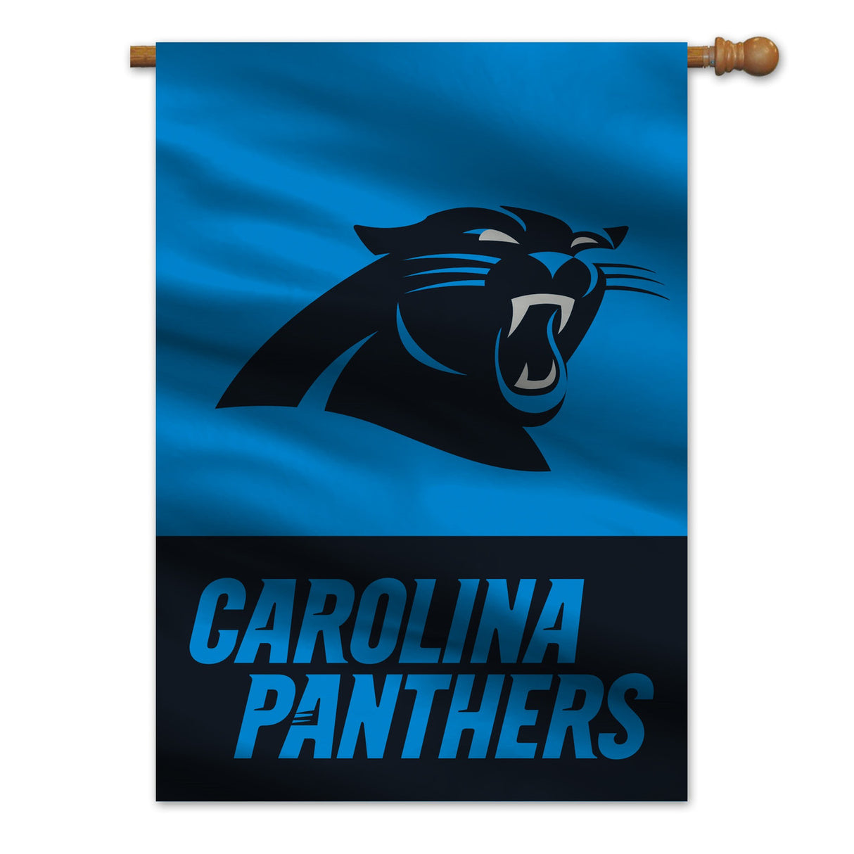 Fremont Die Carolina Panthers 2 Sided Split Design Banner Style House Flag 28x40 Fan Gear NFL Carolina Panthers