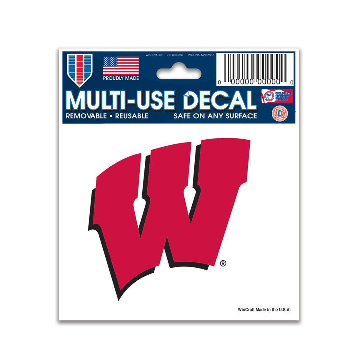 Wincraft Wisconsin Badgers Multi Use Decal 3x4 Fan Gear NCAA Wisconsin Badgers