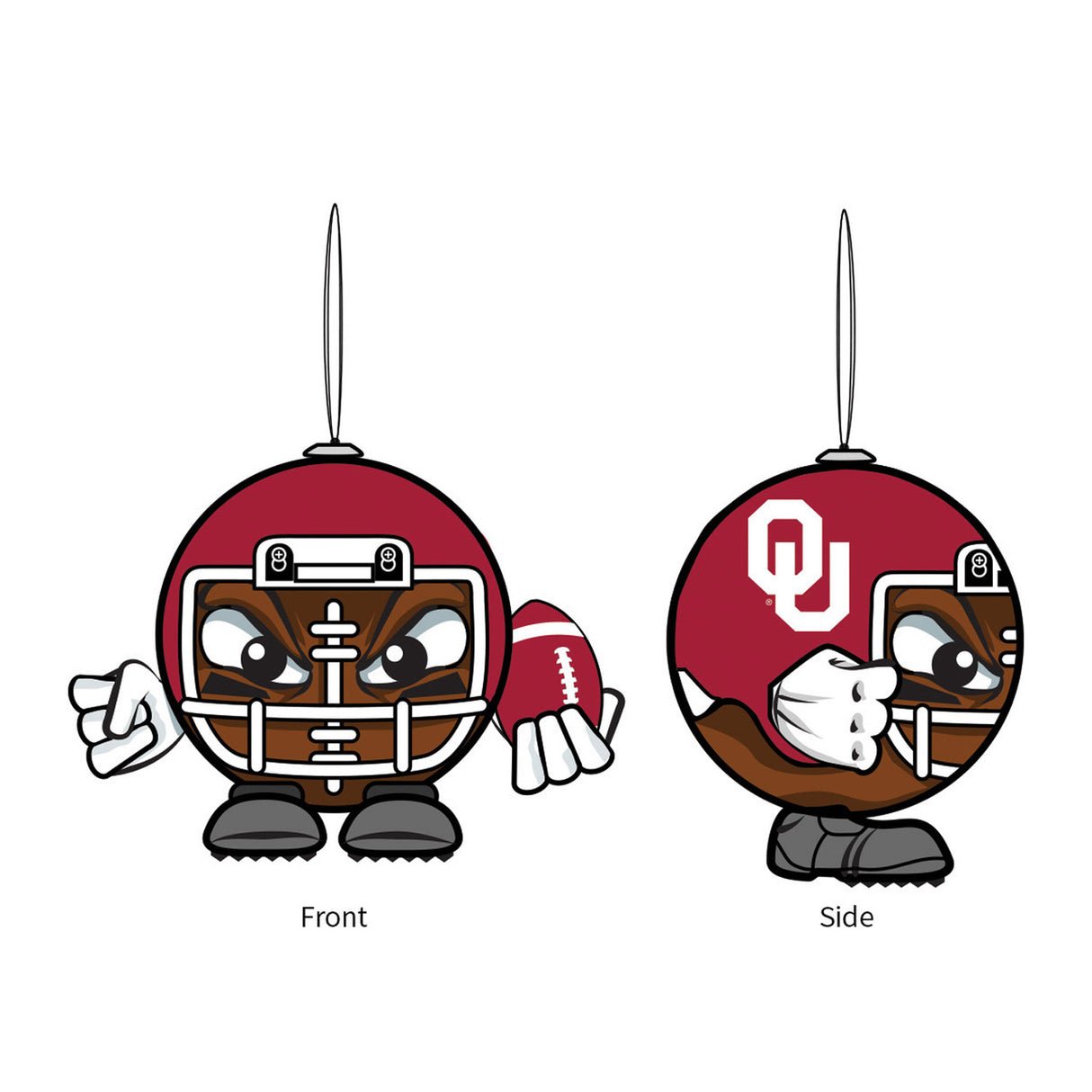 Evergreen Enterprises Oklahoma Sooners Ball Head Ornament Fan Gear NCAA Oklahoma Sooners