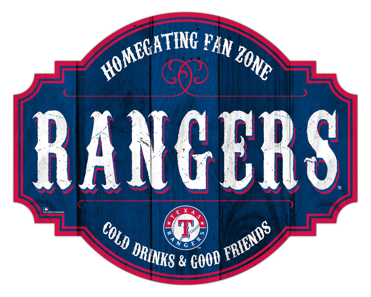 Fan Creations Texas Rangers 12 Inch Homegating Tavern Wood Sign Fan Gear MLB Texas Rangers