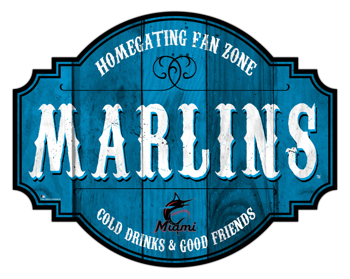 Fan Creations Miami Marlins 12 Inch Homegating Tavern Wood Sign - Special Order Fan Gear MLB Miami Marlins