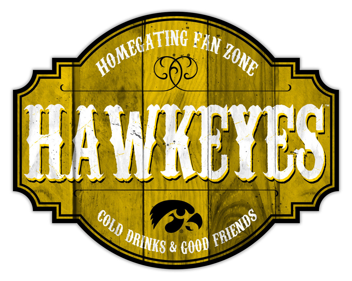 Fan Creations Iowa Hawkeyes 12 Inch Homegating Tavern Wood Sign Fan Gear NCAA Iowa Hawkeyes