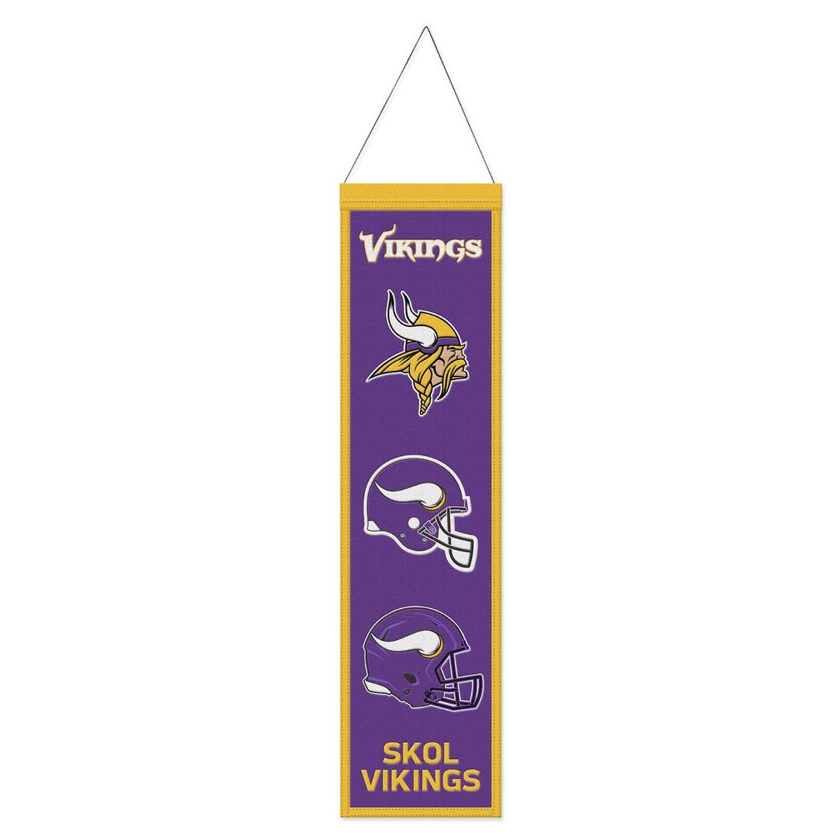 Wincraft Minnesota Vikings Heritage Evolution Design Wool Banner 8x32 Fan Gear NFL Minnesota Vikings
