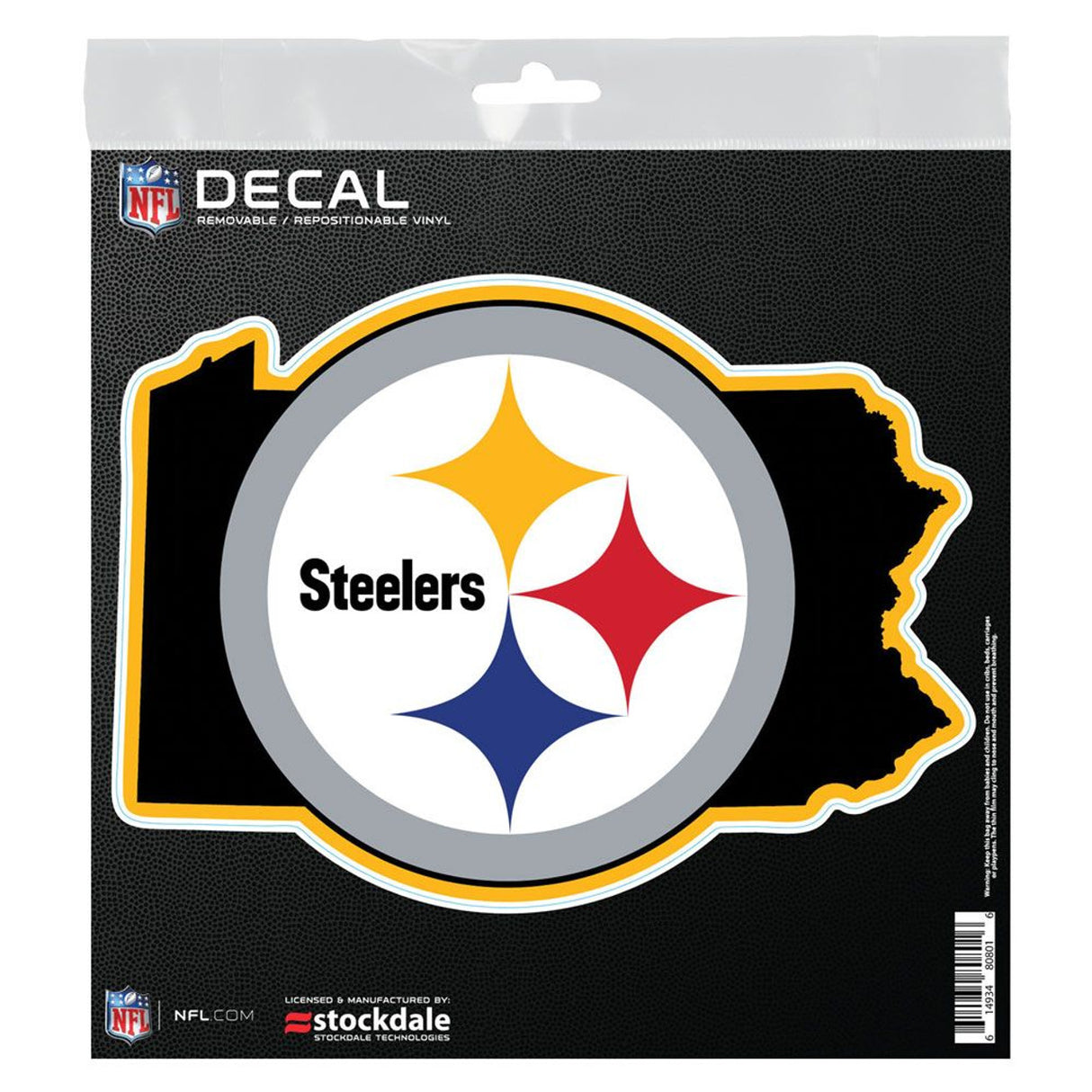 Wincraft Pittsburgh Steelers State Shape All Surface Decal 6x6 - Special Order Fan Gear NFL Pittsburgh Steelers
