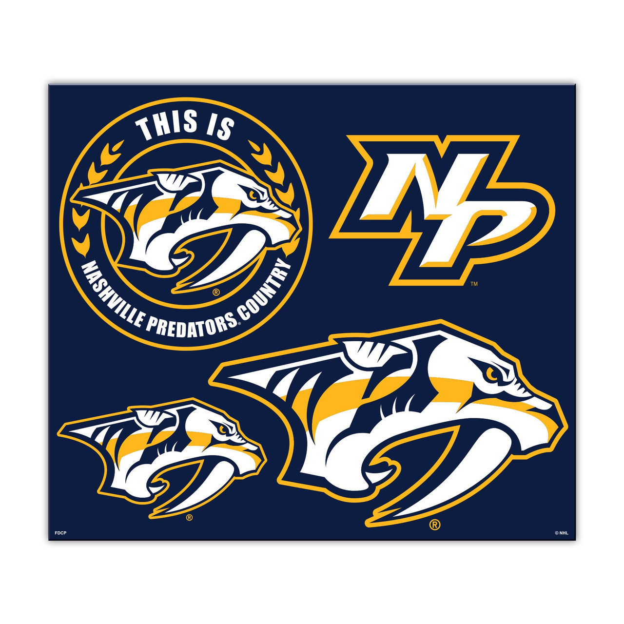 Fremont Die Nashville Predators 4 Piece Magnet Kit Fan Gear NHL Nashville Predators