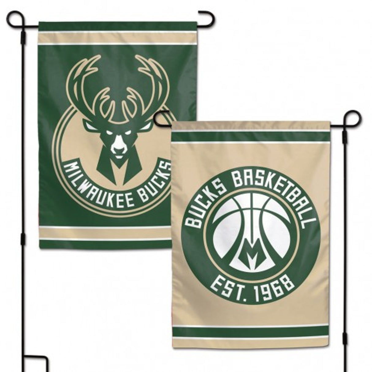 Wincraft Milwaukee Bucks 2 Sided Garden Style Flag 12x18 Fan Gear NBA Milwaukee Bucks