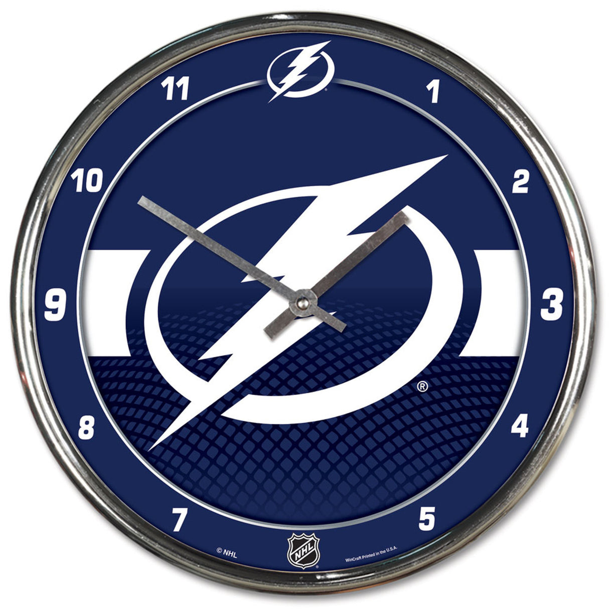 Wincraft Tampa Bay Lightning Chrome Round Wall Clock Fan Gear NHL Tampa Bay Lightning