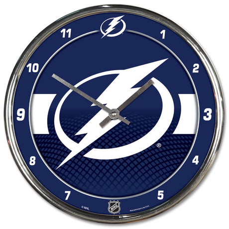 Wincraft Tampa Bay Lightning Chrome Round Wall Clock Fan Gear NHL Tampa Bay Lightning