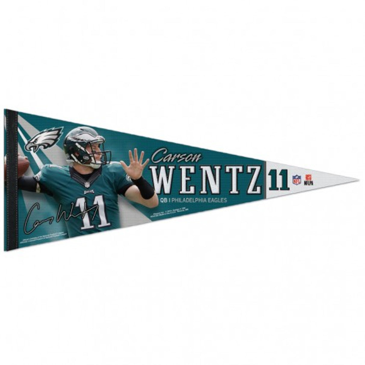 Wincraft Philadelphia Eagles Premium Style Carson Wentz Design Pennant 12x30 - Special Order Fan Gear NFL Philadelphia Eagles