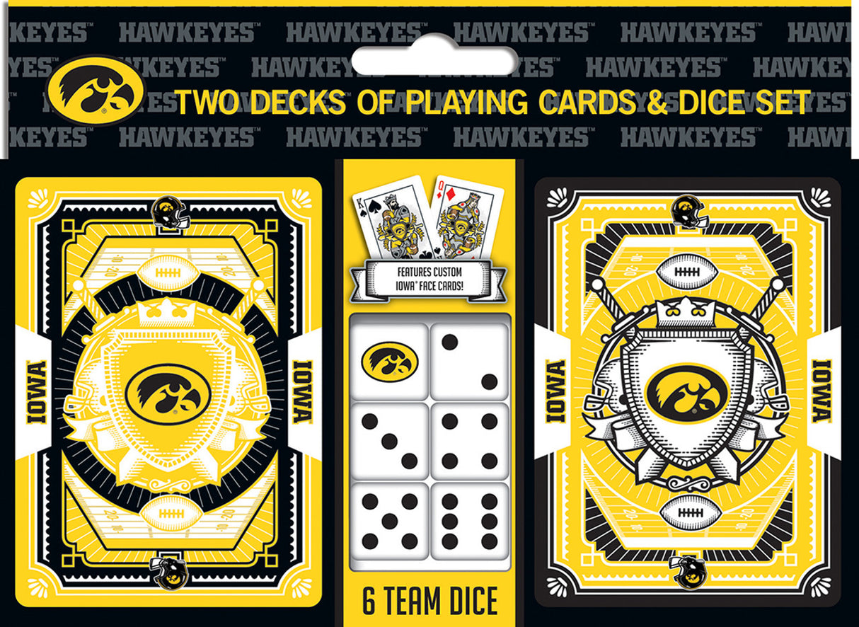Masterpieces Puzzle Company Iowa Hawkeyes Playing Cards and Dice Set Fan Gear NCAA Iowa Hawkeyes