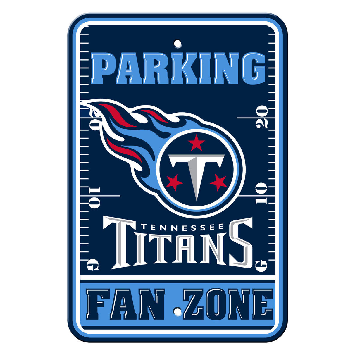 Fremont Die Tennessee Titans Plastic Fan Zone Parking Style Sign 12x18 Fan Gear NFL Tennessee Titans