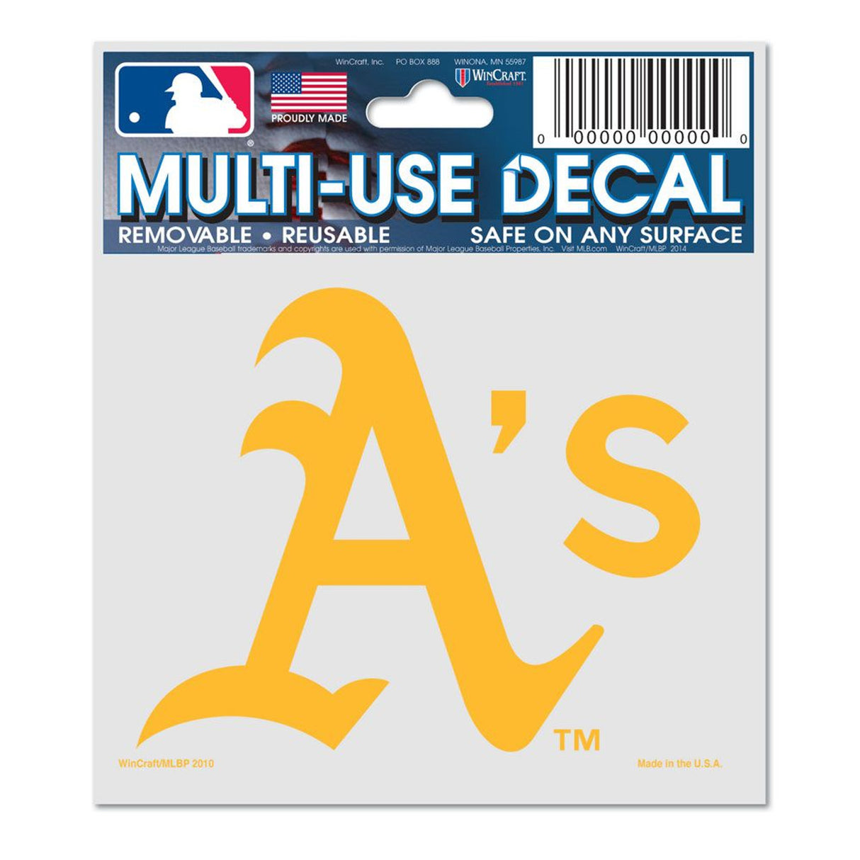 Wincraft Oakland Athletics Multi Use Decal 3x4 Fan Gear MLB Oakland Athletics