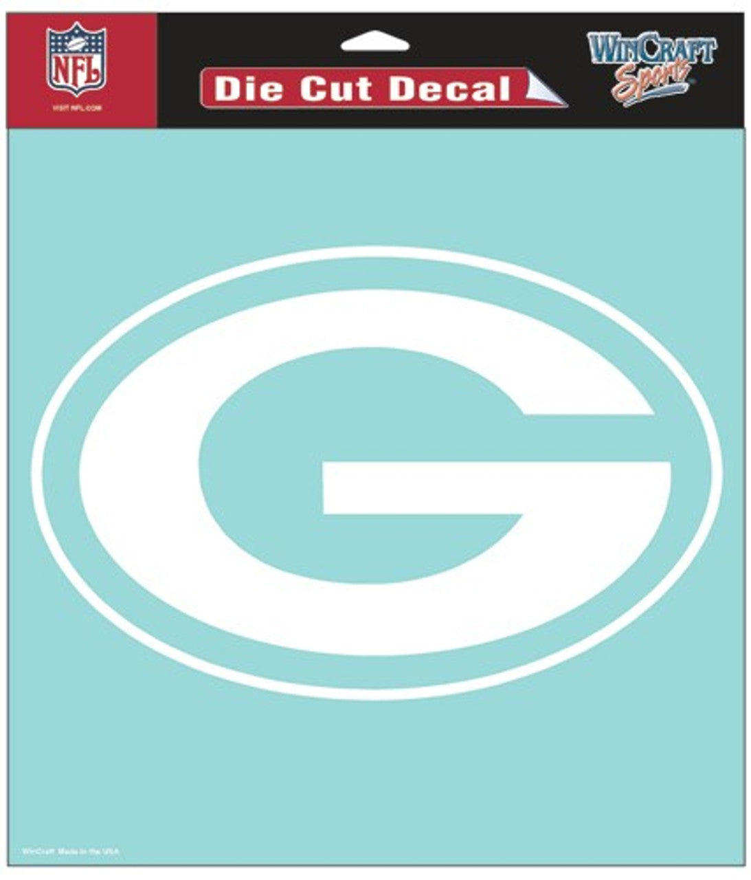 Wincraft Green Bay Packers White Die Cut Decal 8x8 Fan Gear NFL Green Bay Packers
