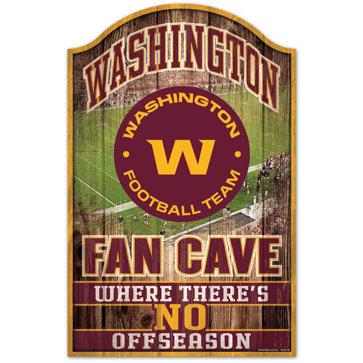 Wincraft Washington Commanders Fan Cave Design Wood Sign 11x17 Fan Gear NFL Washington Commanders