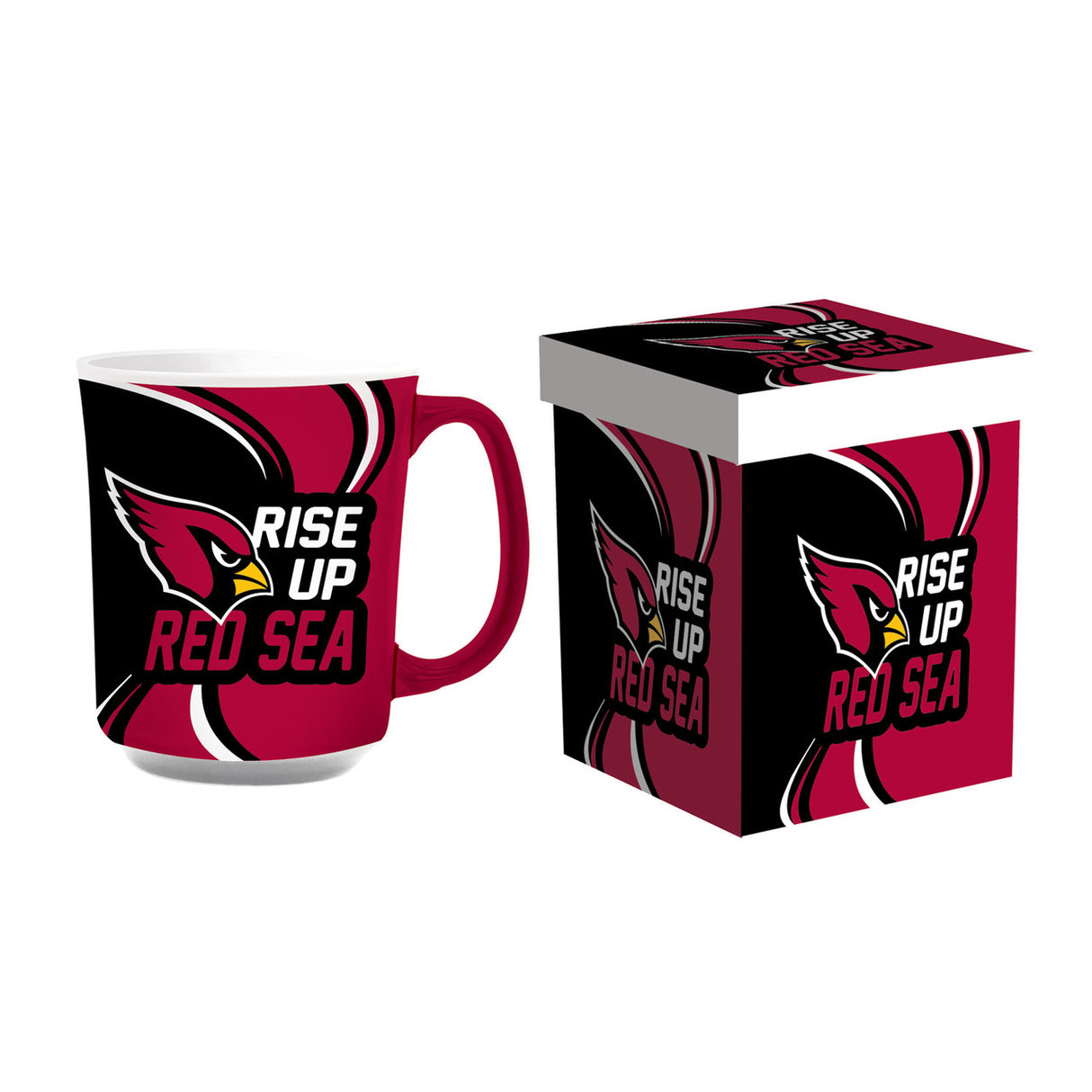 Evergreen Enterprises Arizona Cardinals 14oz Ceramic Coffee Mug with Matching Box Fan Gear NFL Arizona Cardinals
