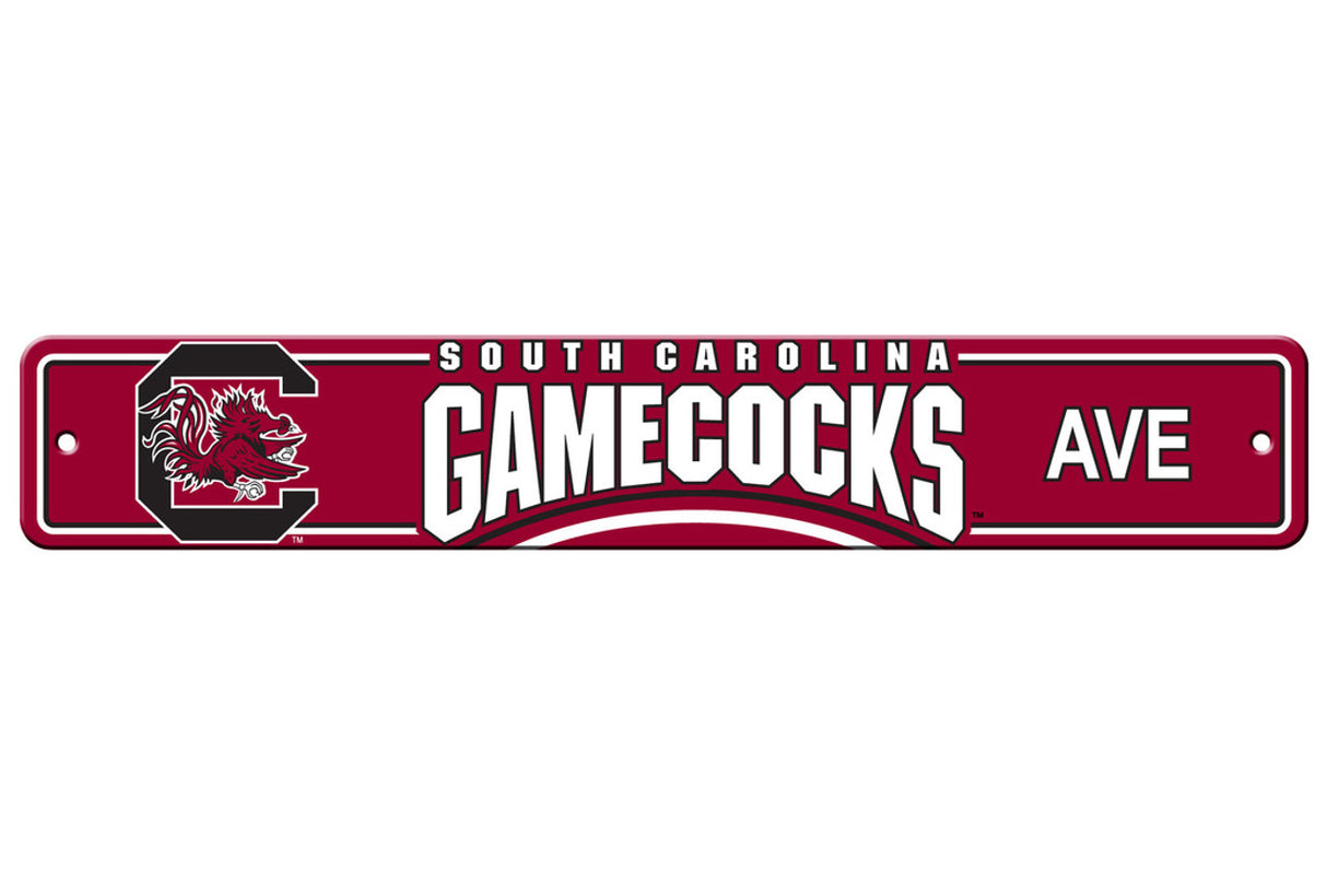 Fremont Die South Carolina Gamecocks Plastic Street Style Sign 4x24 Fan Gear NCAA South Carolina Gamecocks