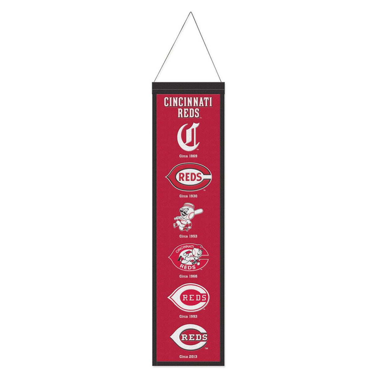 Wincraft Cincinnati Reds Heritage Evolution Design Wool Banner 8x32 Fan Gear MLB Cincinnati Reds