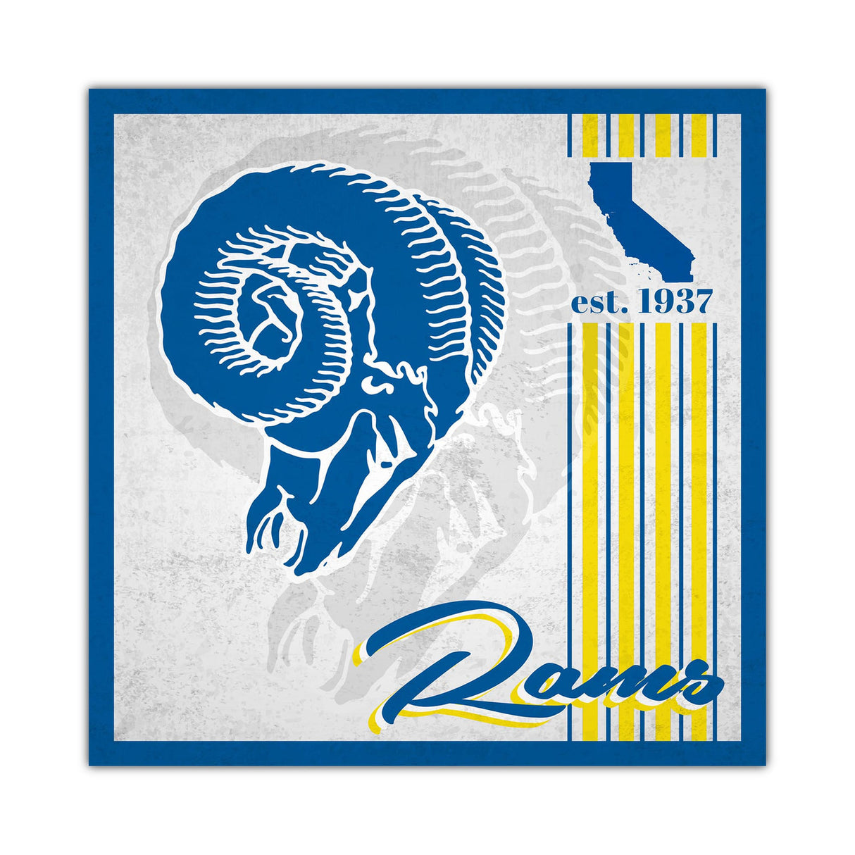 Fan Creations Los Angeles Rams Album Design Wood Sign 10x10 Fan Gear NFL Los Angeles Rams