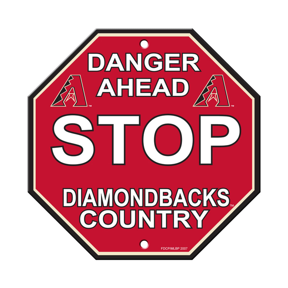 Fremont Die Arizona Diamondbacks Plastic Stop Style Sign 12x12 Fan Gear MLB Arizona Diamondbacks
