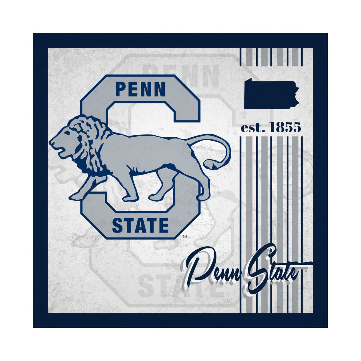 Fan Creations Penn State Nittany Lions Album Design Wood Sign 10x10 Fan Gear NCAA Penn State Nittany Lions